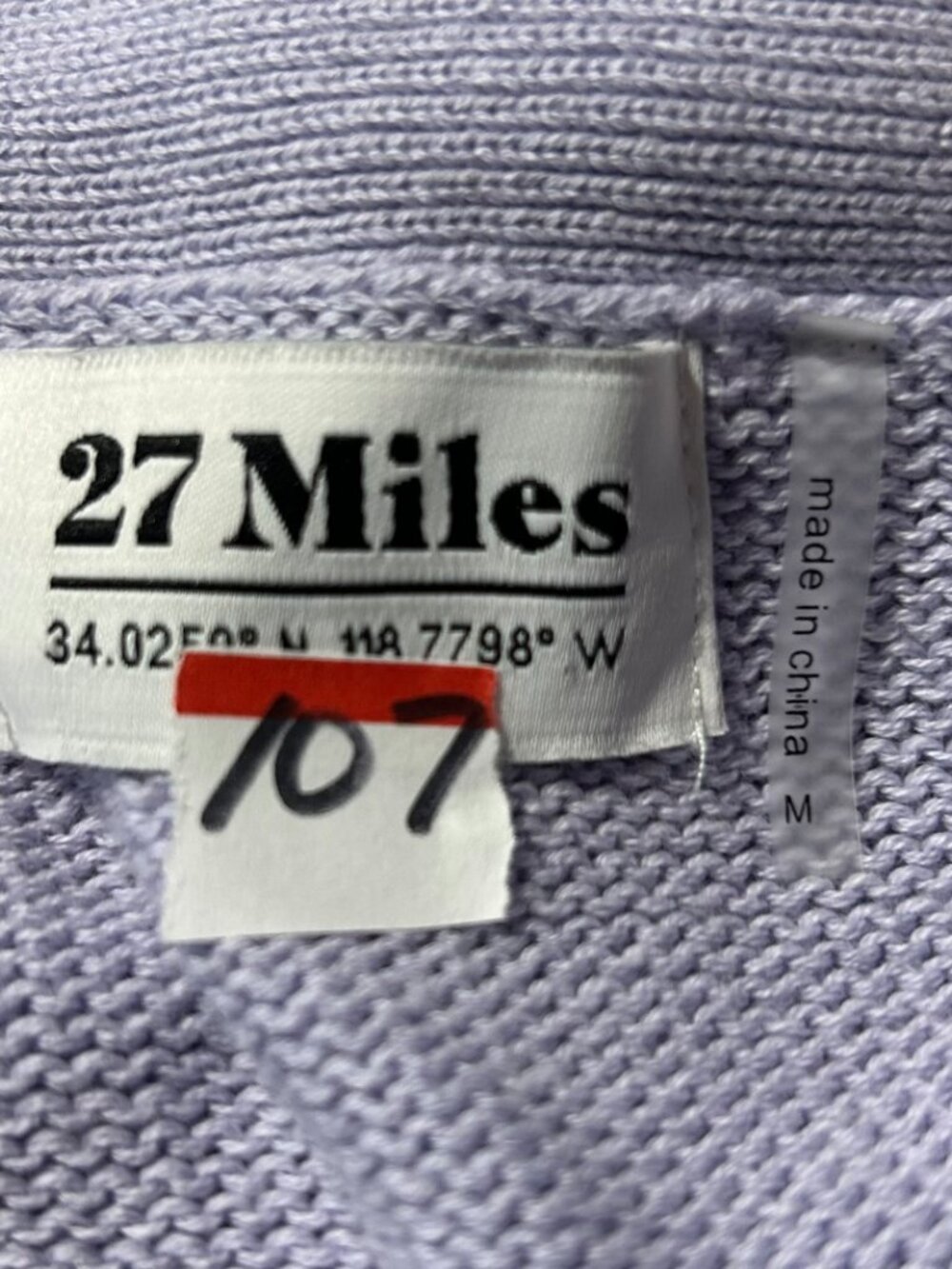 Womens 27 Miles Malibu (Item-107) Lavender V-Neck Cardigan Sweater M - Picture 15 of 16